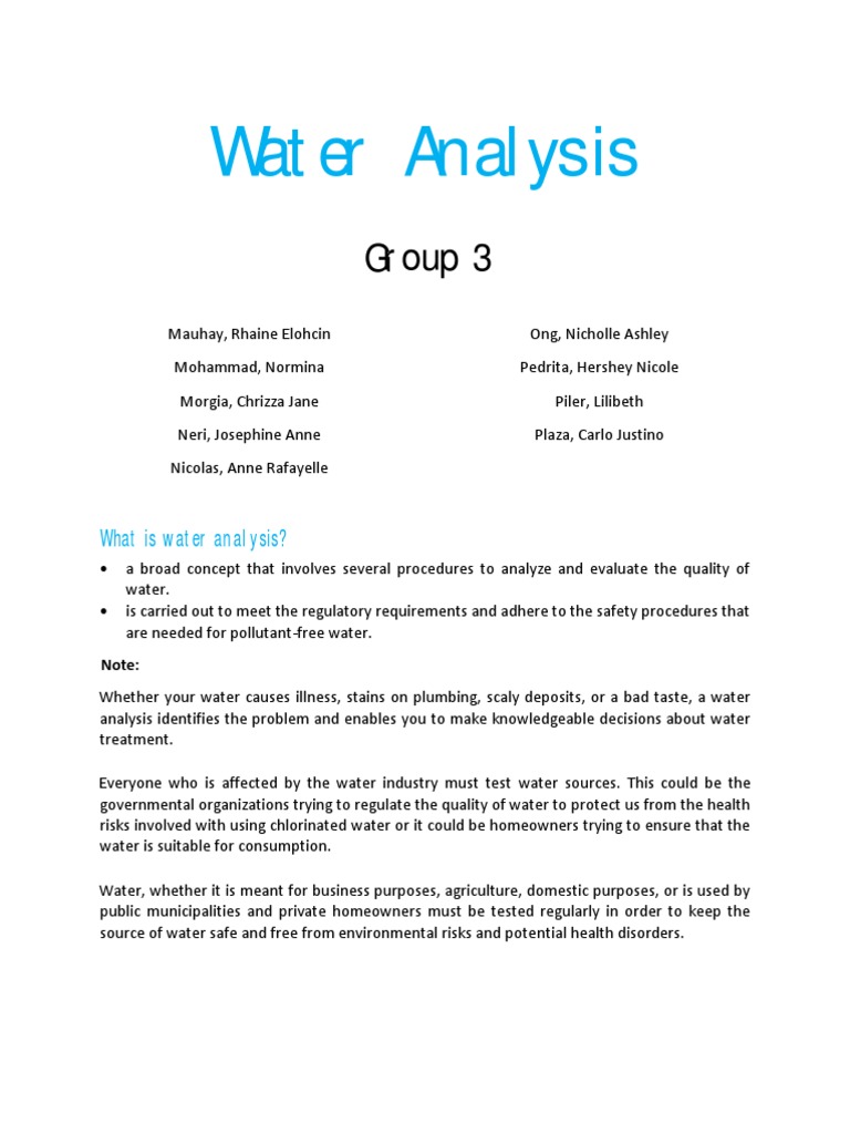 Water Analysis PDF