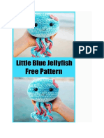 Little Blue Crochet Jellyfish Amigurumi PDF Free Pattern