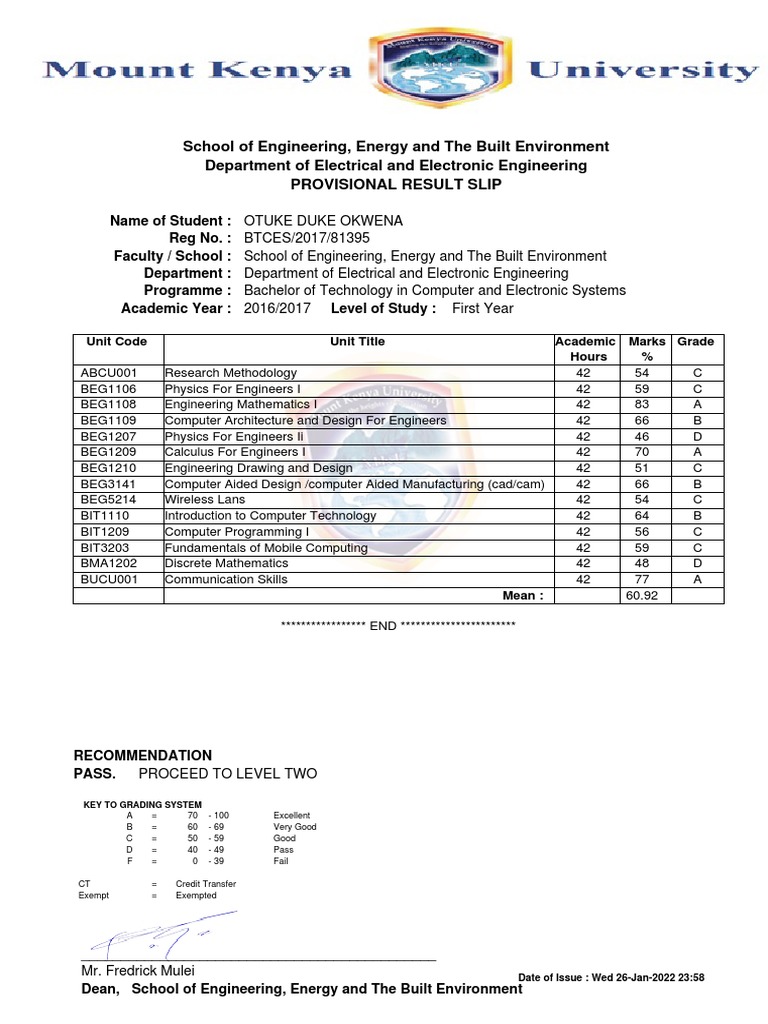 Engineering Student Provisional Results | PDF | Electronic Engineering ...