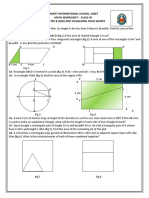Amity International School, Saket Math Worksheet - Class Vii Perimeter & Area and Visualizing Solid Shapes