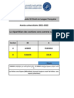 Répartition Des Sections S2 DLF (21-22)