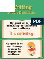 Goals Writing Middle Elementary Writing Goal Cards 16182