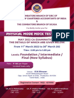 Physical Mode Mock Test Series 1 - Invitiaton 8-3-2022