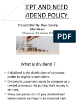 Concept and Need of Dividend Policy