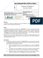 Standard Operating Policy & Procedure: Campus ID/ Badge & Access Cards