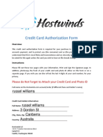 Credit Card Authorization Form: Russel Williams