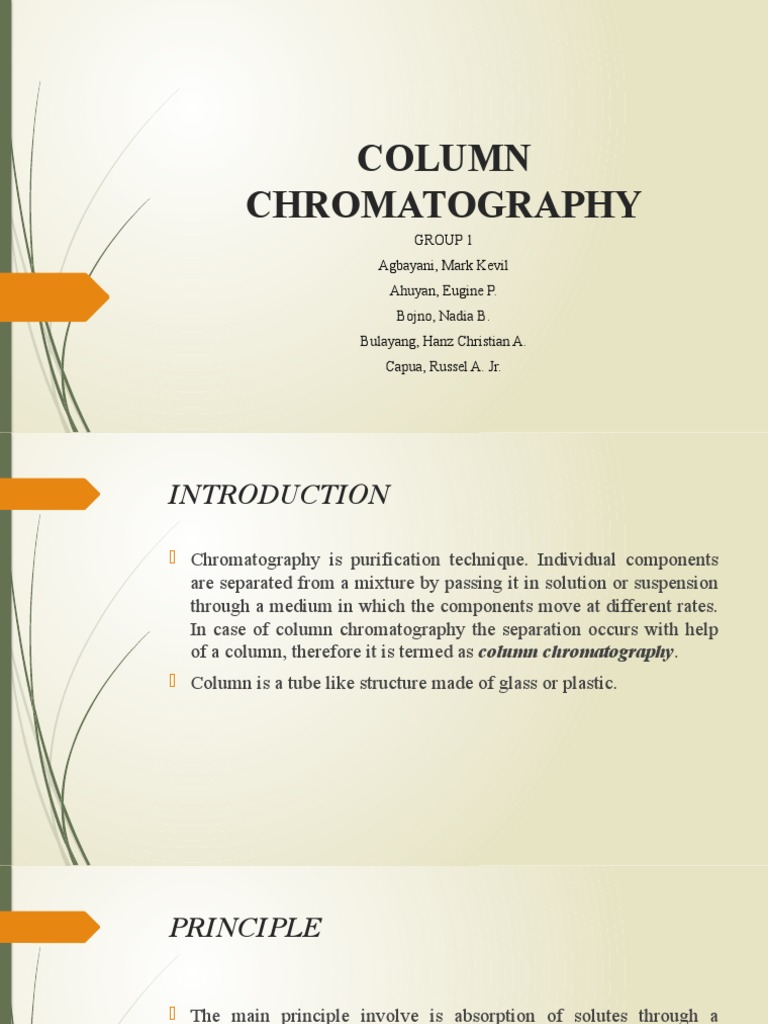 Column Chromatography PDF Chromatography Separation Processes