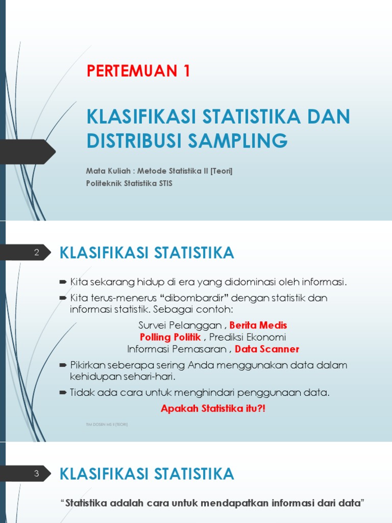 MATERI PERTEMUAN 1 MS II T (Klasifikasi Statistika Dan Distribusi ...