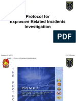 Protocol For Explosive Related Incidents Investigation: Seminar: A.B.K.D CECU Butuan