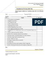 M.Tech - Checklist