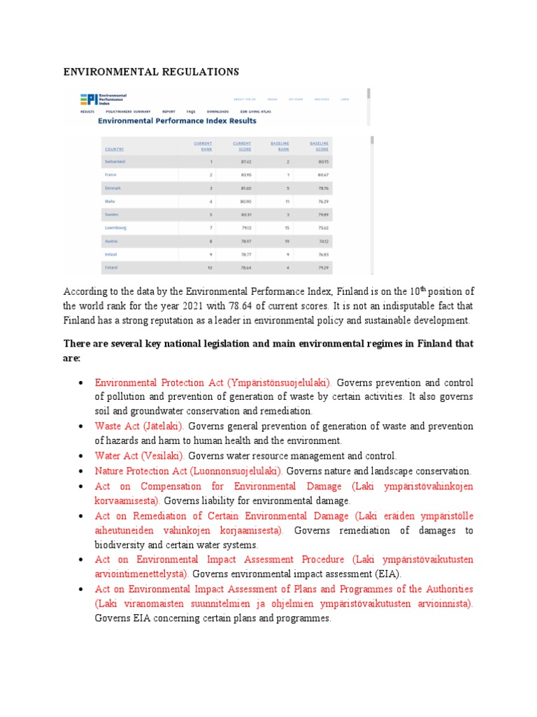 Environmental Regulations | PDF | Environmental Law | Environmental ...