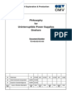 TO-HQ-02-015 Rev 00 Philosophy For Uninterruptible Power Supplies - Onshore