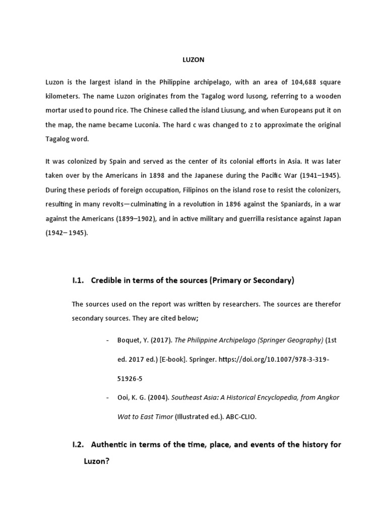 Luzon Summary 1 Group 1 Pdf Luzon Philippines