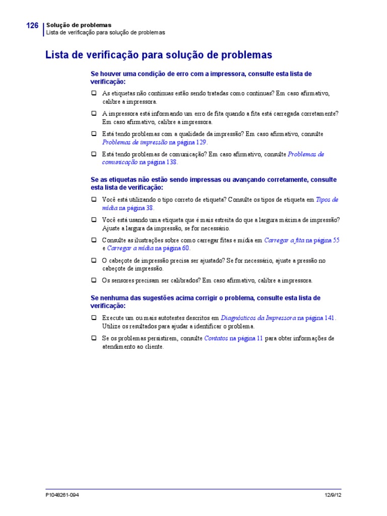 Zebra ZT230 Manual Solução Problemas | PDF | Impressora (informática