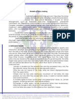 Models of Policy Making 1. Institutional Model