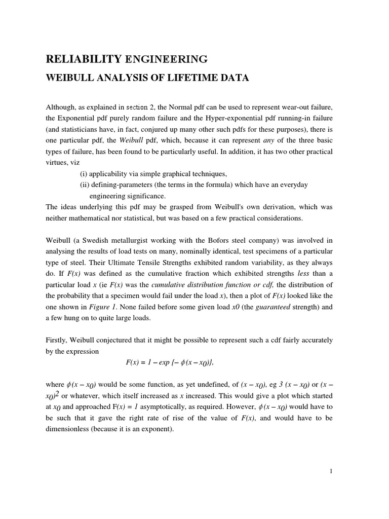 3b Weibull Analysis Supporting Notes | PDF | Median | Probability ...