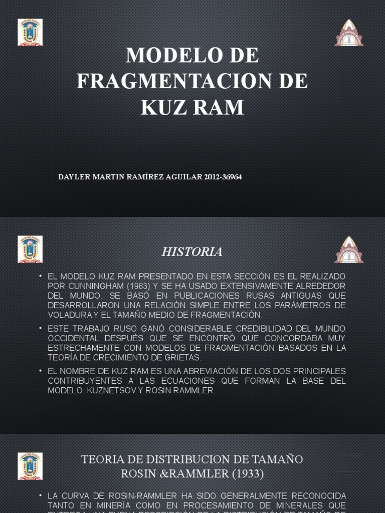 Modelo Kuz-Ram en Fragmentación Minera | PDF | Cantidades fisicas ...