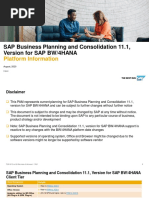 SAP Business Planning and Consolidation 11.1, Version For SAP BW/4HANA