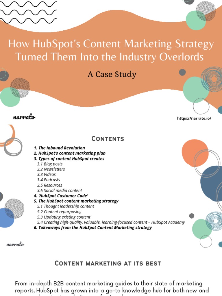 HubSpot Content Marketing Case Study - by Narrato | PDF | Marketing | Blog
