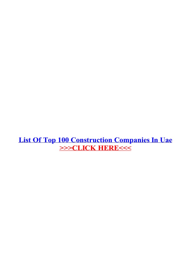 List of Top 100 Construction Companies in Uae PDF United Arab