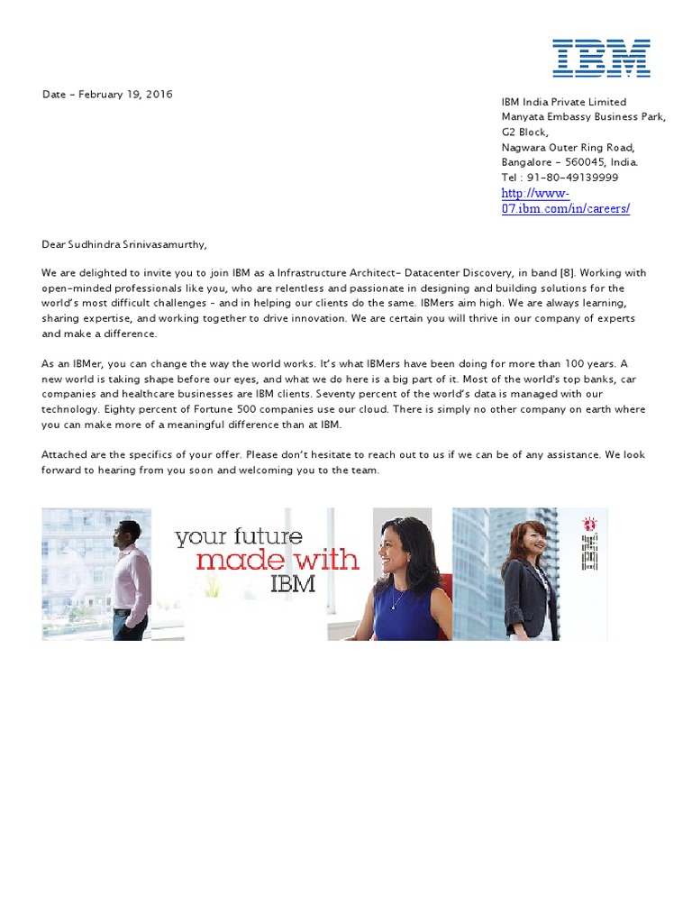 IBM Job Offer: Infrastructure Architect | PDF | Employee Benefits ...
