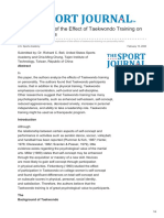 The Exploration of The Effect of Taekwondo Training On Personality Traits