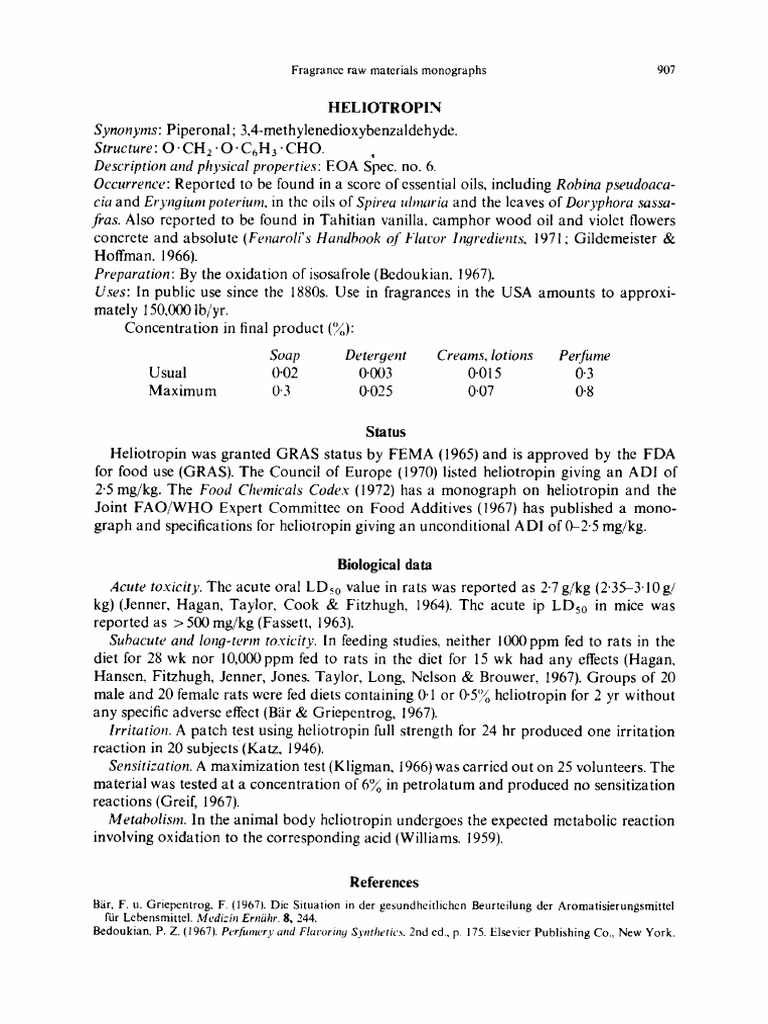 Coek Info Fragrance Raw Materials Monographs PDF Flavor Food