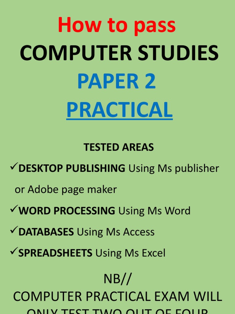 How To Pass: Computer Studies | PDF