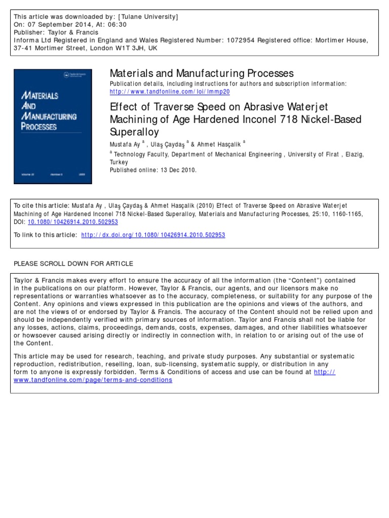 Effect of Feed Rate On Surface Roughness in Abrasive Waterjet Cutting