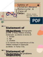 Safety of Children Aboard Motorcycle: A Case of Tarlac Ci Ty