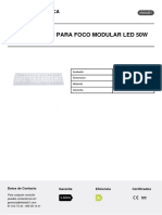 Optica 145ºx70º para Foco Modular Led 50W: Ficha Técnica