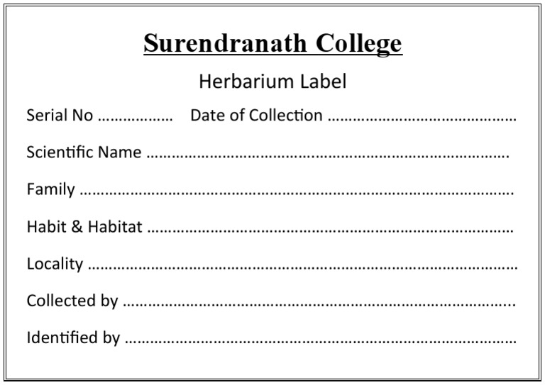 Herbarium Label | PDF