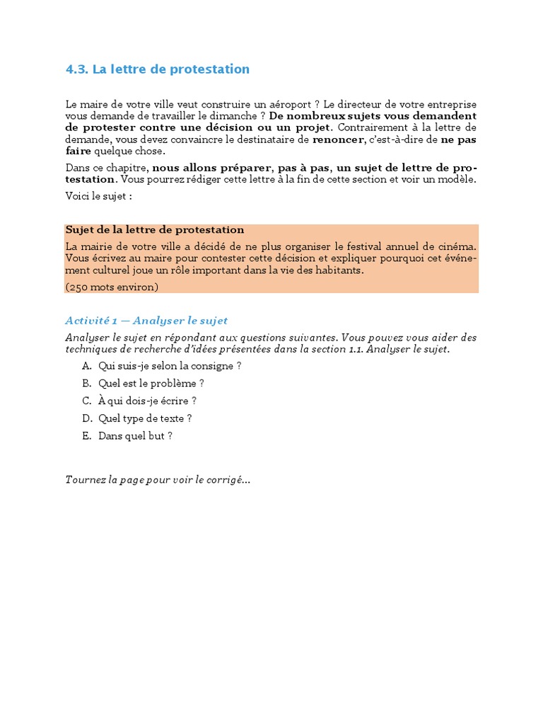 Lettre de Protestation | PDF