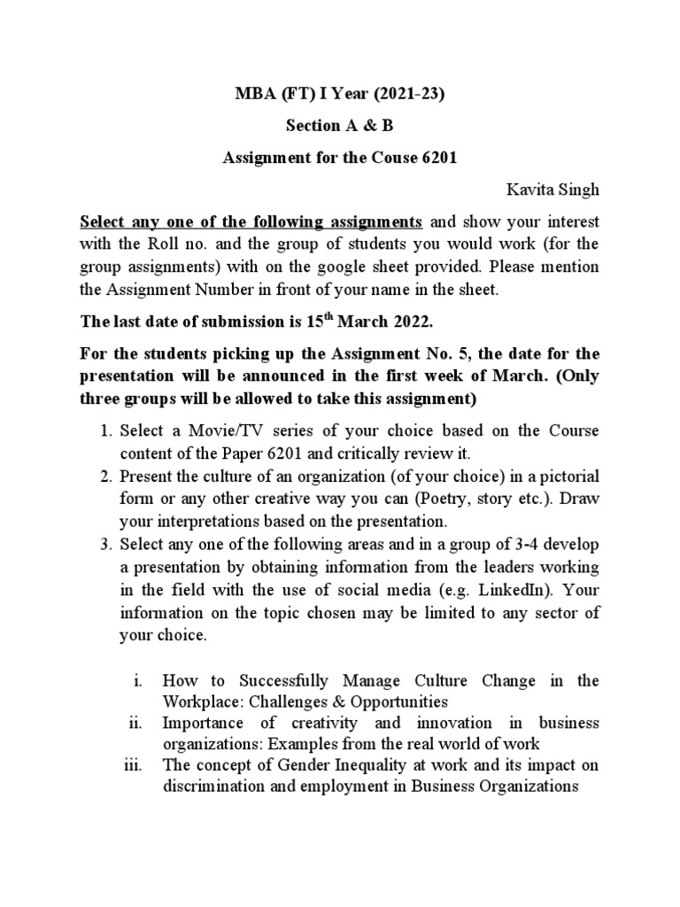 Assignment 6201 2021-23 | PDF
