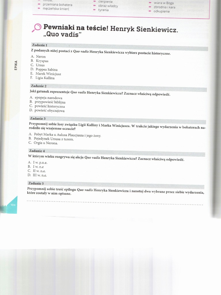 Quo Vadis Test 3 PDF