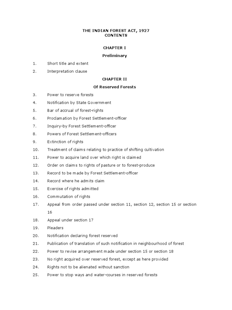 Indian Forest Act 1927 PDF