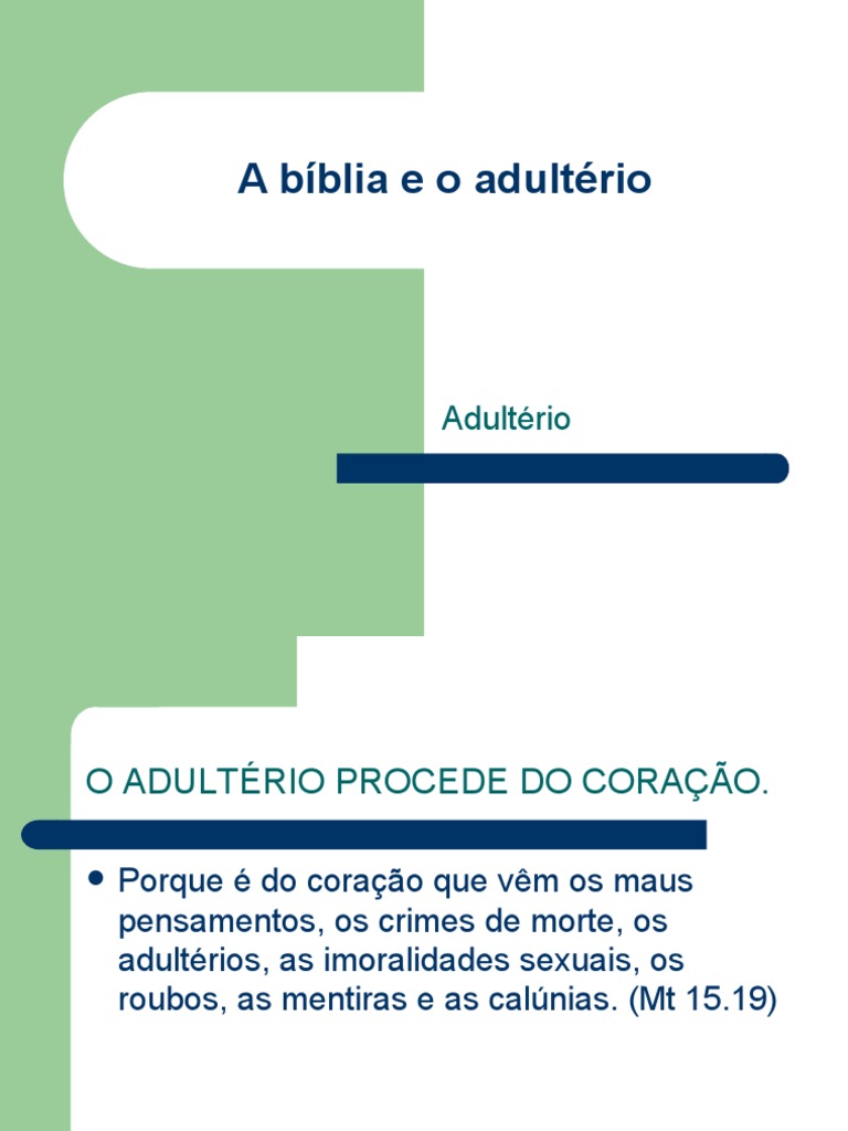Adultério na Bíblia: Pecado e Perdão | PDF | Adultério | Pecado