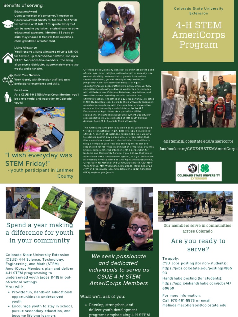 21-22 4-H STEM AmeriCorps Trifold Brochure | PDF | Affirmative Action ...