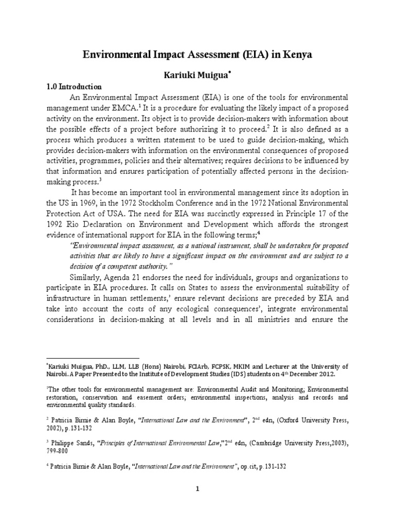 EIA Regulations and Process in Kenya | PDF | Environmental Impact ...