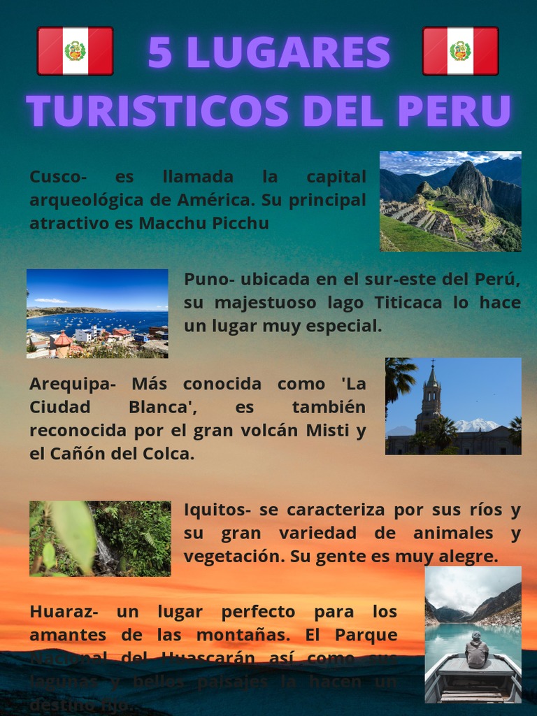 5 principales lugares turísticos del Perú | PDF | Ciencias sociales |  Historia