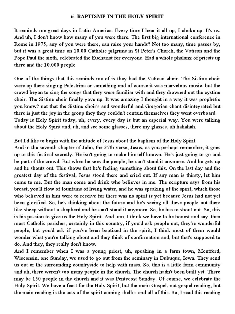 Understanding Baptism in the Holy Spirit | PDF | John The Baptist | Jesus