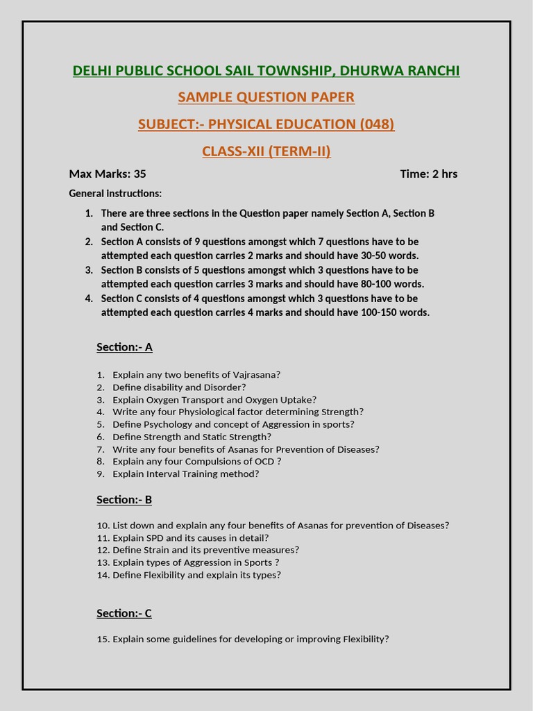Class 12 (Term2) Sample Paper PDF