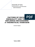 Factors of Income Inequality and Their Influence Mechanisms: A Theoretical Overview