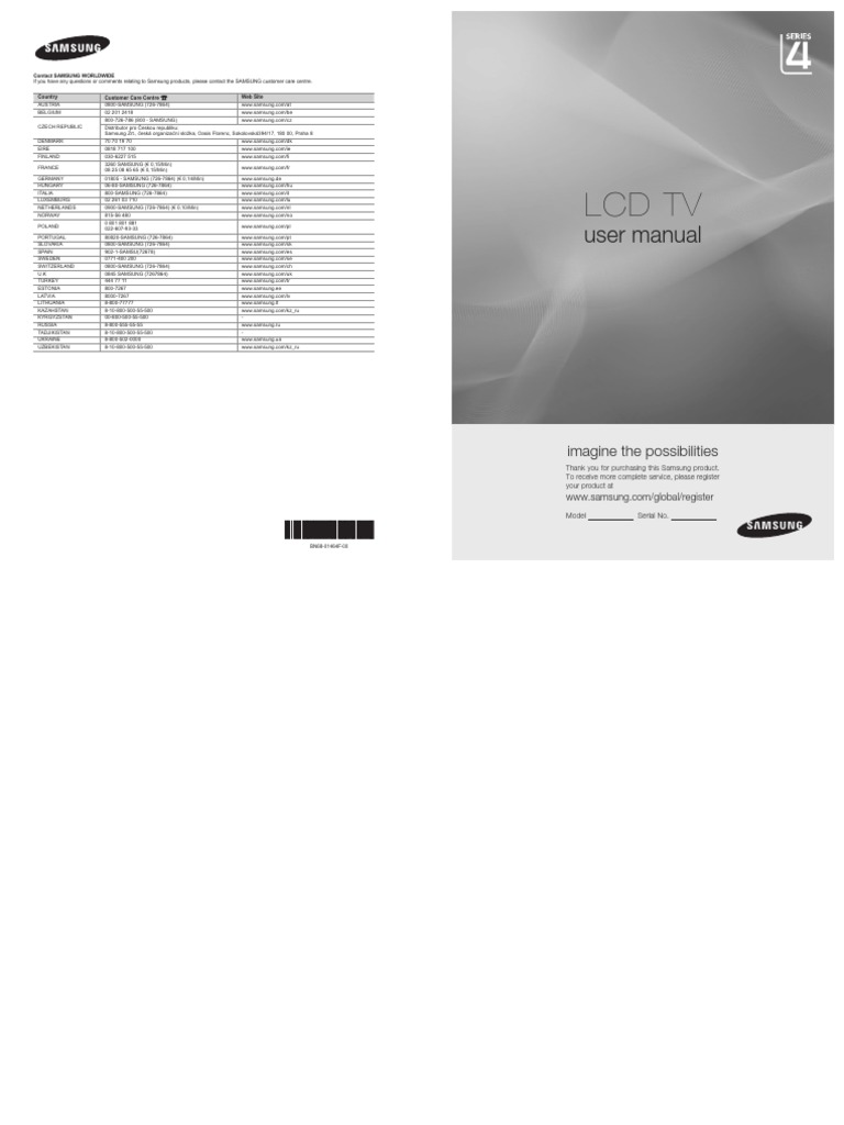 Samsung TV Manual | PDF | Hdmi | Digital Technology