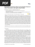 Materials: Parametric Formula For Stress Concentration Factor of Fillet Weld Joints With Spline Bead Profile