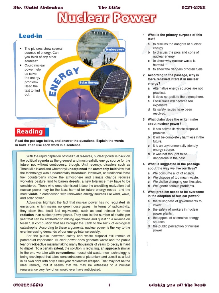 Nuclear Power: Future Energy Solution | PDF | Nuclear Power ...