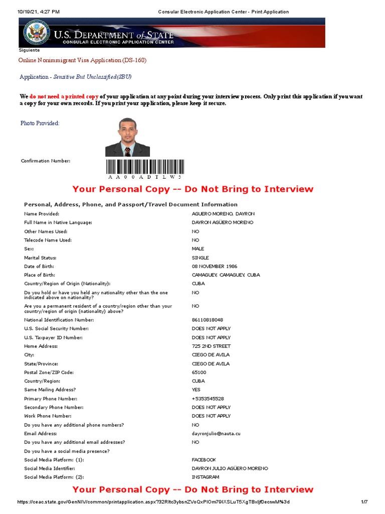 CEAC DS-160 Application Overview | PDF | Human Trafficking | Government