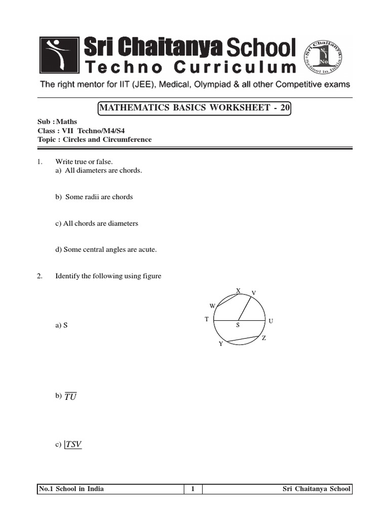 Vii Maths Basic Work Sheet - 20 | PDF