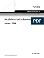 Mark Scheme For The Components January 2009: Mathematics A