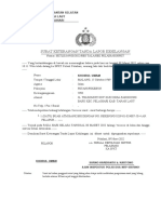 Surat Keterangan Tanda Lapor Kehilangan: Polri Daerah Kalimantan Selatan Resor Tanah Laut Sektor Pelaihari